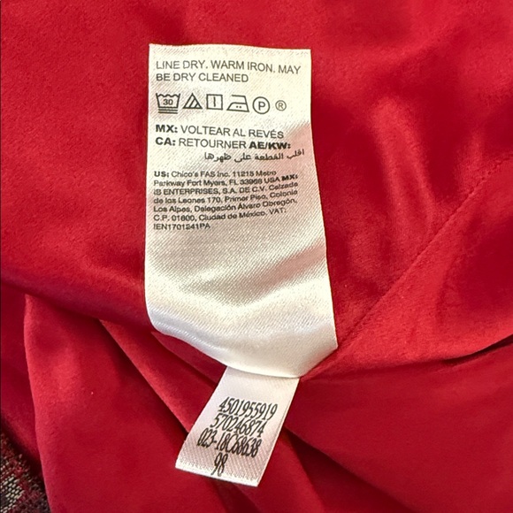 New Chico’s Red Floral Jacquard Topper Jacket Coat Button Front Size 3/Large-16 - Picture 15 of 16